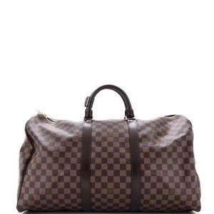 Very Good Louis Vuitton Keepall Bag Damier 50 Brown
